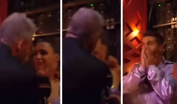 ¡La besó!  Milett Figueroa yMarcelo Tinelli protagonizaron romántica escena EN VIVO