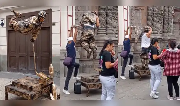 Peruano revela el truco detrás de las estatuas flotantes en centro de Lima y sorprende en redes