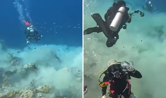 ¿Alguna vez te has imaginado cómo se ve un terremoto bajo el océano? Buzos captan el preciso momento