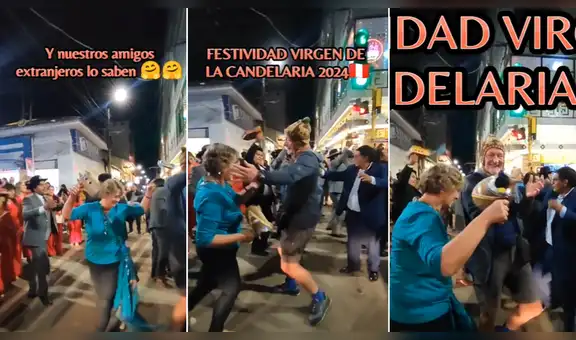 Extranjeros terminan bailando detrás de banda de morenada en Puno: "Previos a la Candelaria"