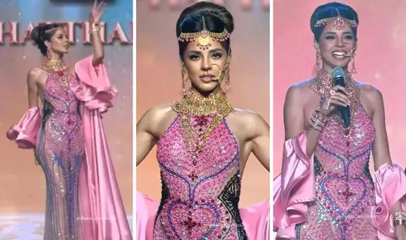 ¡Impactante! Luciana Fuster sorprende con discurso en tailandés y desfile en traje de pedrería