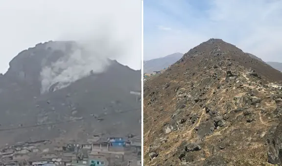 ¿Volcán en Lima? Presunta columna de humo desprendido de cerro se debería a quema de basura