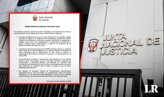 JNJ anuncia investigación interna por presunto copamiento irregular de puestos