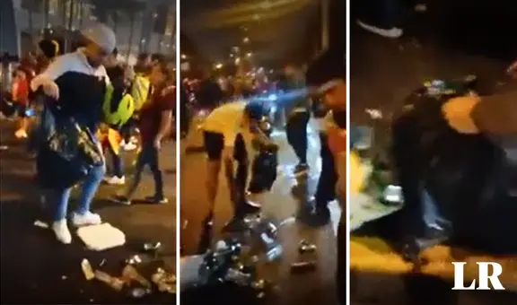 Hinchas de la Vinotinto se hacen virales por limpiar los exteriores del hotel Westin tras 'banderazo'