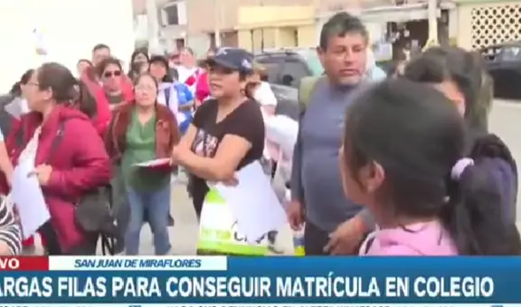 SJM: padres de familia denuncian largas colas para obtener un cupo de matrícula en colegios