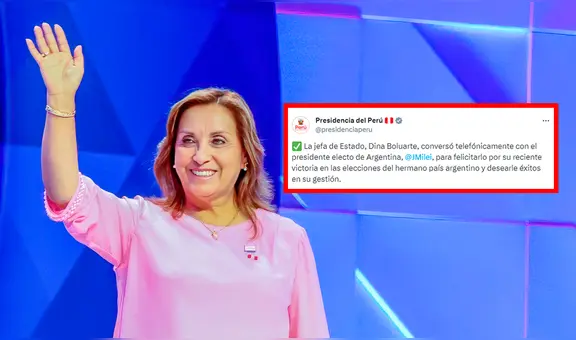 Dina Boluarte viajaría en diciembre a Argentina para toma de mando de Javier Milei