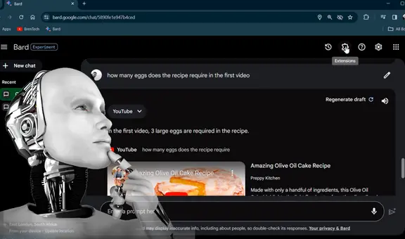 Bard, la IA de Google, ya puede ver videos de YouTube que le das y te cuenta de qué tratan