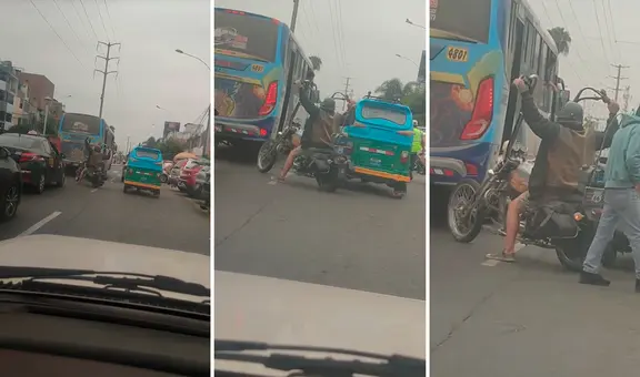 Manubrio de una moto sorprende a conductores en calle de Lima y afirman: “Qué fue mano”