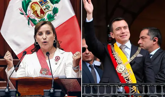 Dina Boluarte saludó a Daniel Noboa tras asumir la presidencia de Ecuador
