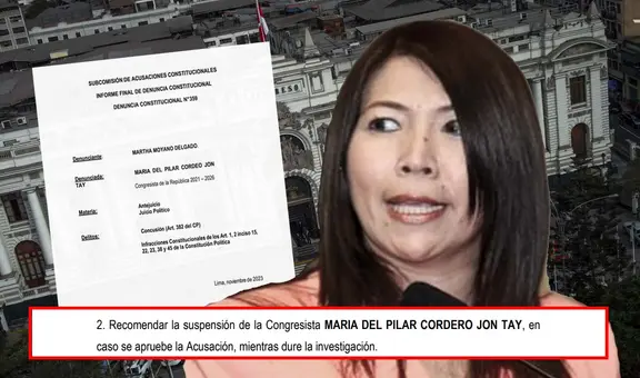 Congreso: postergan voto de informe para suspender a María Cordero en caso ‘mochasueldos’