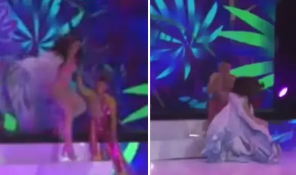 Kyara Villanella tropieza en su presentación final del Miss Teen Universo y cae de las escaleras