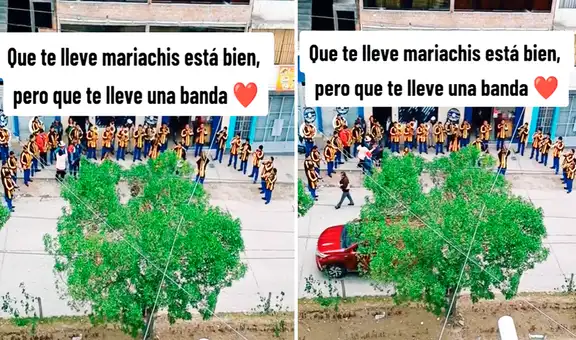 Peruano contrata a músicos de banda y le lleva serenata a su novia: “Se ganó a toda la familia”