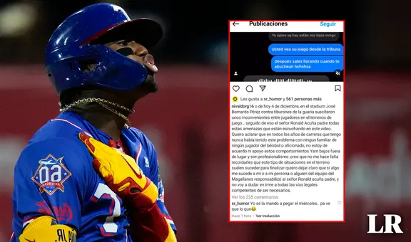 Padre de Ronald Acuña Jr. amenaza fuertemente a jugador del Magallanes: “Nosotros no andamos solos”