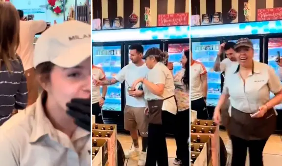Las virales reacciones de los trabajadores de un supermercado al encontrar a Lionel Messi