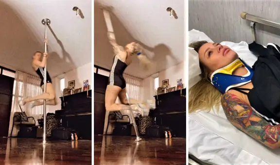 Leslie Shaw sufre fuerte caída mientras bailaba pole dance: "Uno de los sustos más grandes de mi vida"