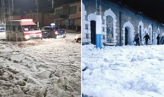 Intensa granizada sorprendió a puneños y dejó calles repletas de nieve: “¿Ya es Navidad?”