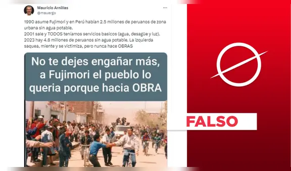Es falso que Fujimori logró que todos los habitantes de zonas urbanas tuvieran agua, desagüe y luz