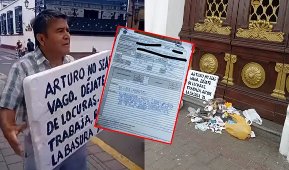 Hombre arroja basura a la Municipalidad de Trujillo y alcalde Arturo Fernández lo multa con S/1.732