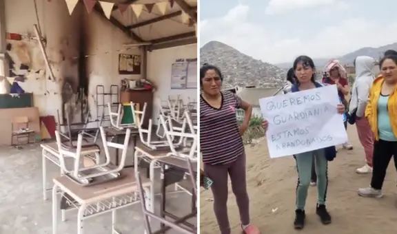 Delincuentes roban y queman aulas en colegio en Villa María del Triunfo