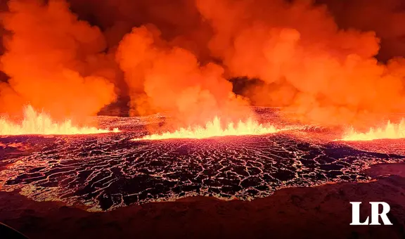 Impactantes imágenes de la erupción de volcán en Grindavik que genera alerta máxima en Islandia