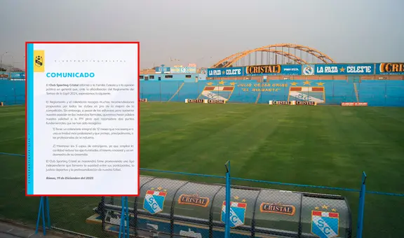 Sporting Cristal se opone a nueva regla de la Liga 1: "Reduce las oportunidades al talento nacional"