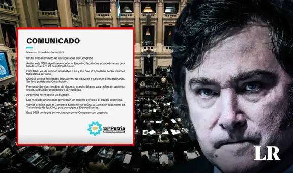Diputados de Unión por la Patria contra las medidas de Javier Milei: "Es un brutal avasallamiento"
