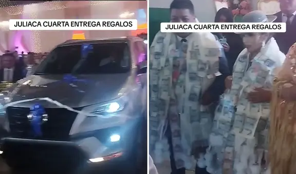 Dinero, 2 autos, 2.000 cajas de cerveza y más entregaron en boda de Juliaca: “Así sí me caso”