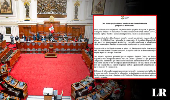 Consejo de la Prensa Peruana rechaza proyectos que atentan contra la libertad de prensa