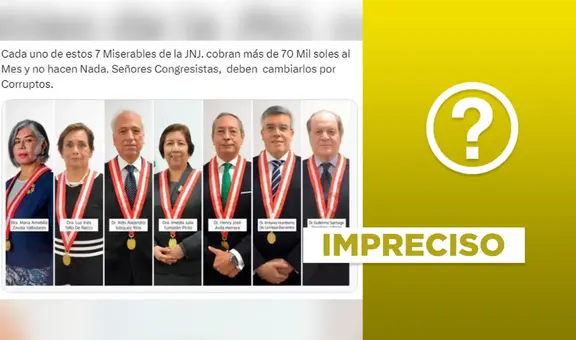 Los miembros de la JNJ no cobran mensualmente un sueldo de más de 70.000 soles