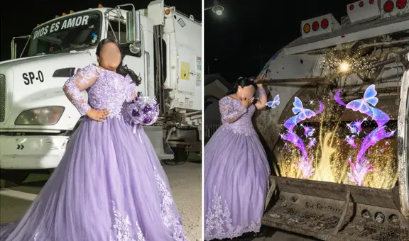 Joven de México se toma sesión de fotos en el camión de basura que maneja su papá: “Buen ejemplo”