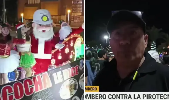Papá Noel bombero recorrió las calles de Moquegua en su trineo y dio mensaje: "NO a la pirotecnia"