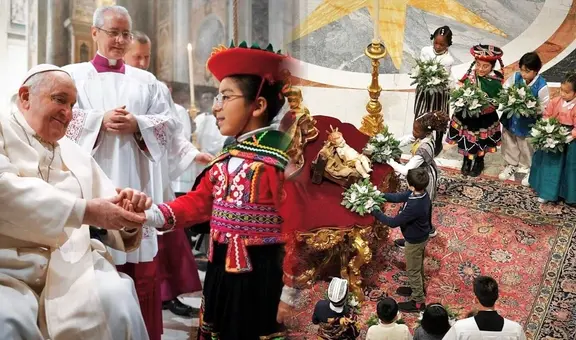 Niña peruana con traje cusqueño participó en misa de Navidad junto con el papa Francisco en el Vaticano