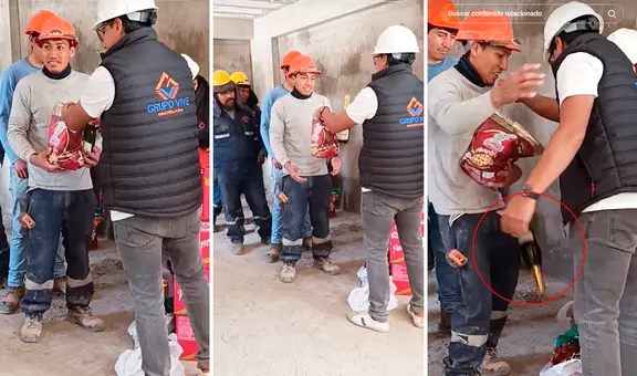 Albañil rompe su champaña al intentar darle un abrazo a ingeniero por Navidad: “¿Será buena suerte?”