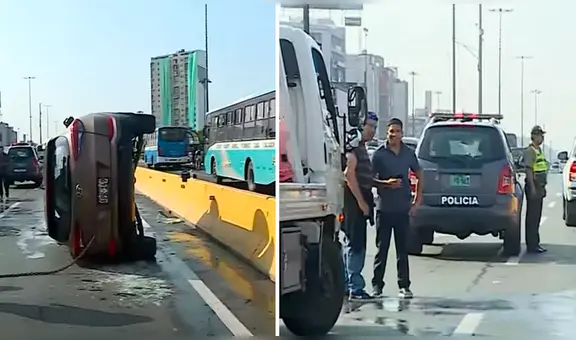 Panamericana sur: camioneta se vuelca, sale volando y conductor resulta ileso