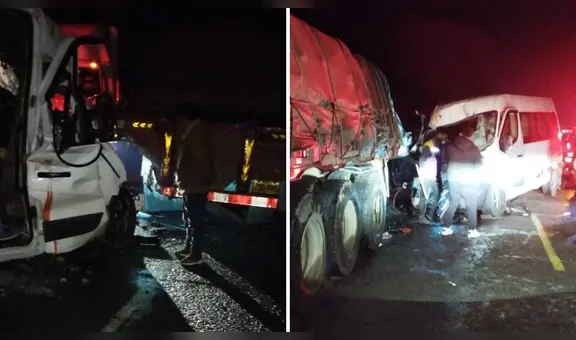 Más de 5 personas heridas deja choque entre camión y miniván en carretera Arequipa-Juliaca