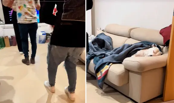 Perrito duerme en sofá mientras que sus dueños se divierten: "La nueva generación de niños latinos"