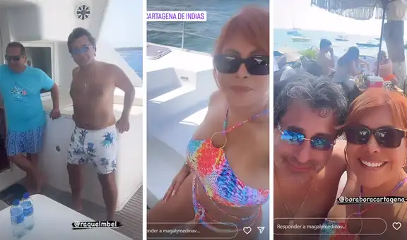 Magaly Medina y Alfredo se divierten en lujoso yate, en Cartagena de Indias: así celebran sus vacaciones