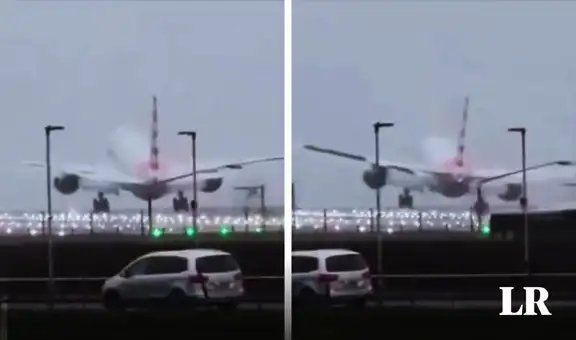 Avión realiza aterrizaje accidentado durante fuerte tormenta en Reino Unido