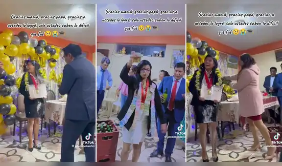 Joven fue bañada en cerveza y premiada con dinero tras titularse en Juliaca: “Dan ganas de estudiar”