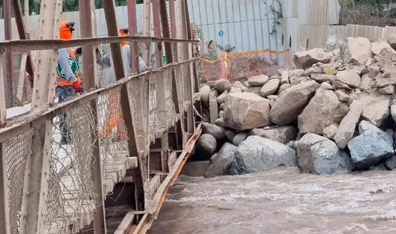 Chaclacayo: puente a punto de colapsar ante aumento de caudal de río por fenómeno El Niño