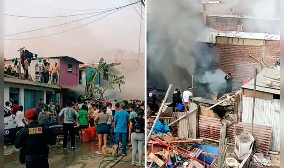 SJL: se registra incendio de grandes proporciones en el pasaje Cruz de Motupe