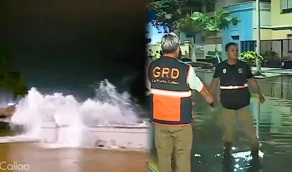 La Punta y Chucuito amanecieron inundadas a causa de fuertes oleajes anómalos en el Callao