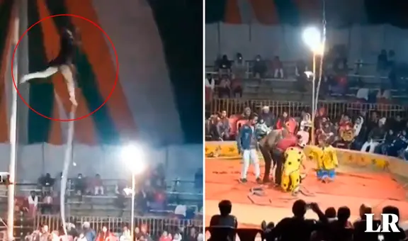 Acróbata sufre accidente con cuerda y muere ahorcada en pleno show de circo frente al público