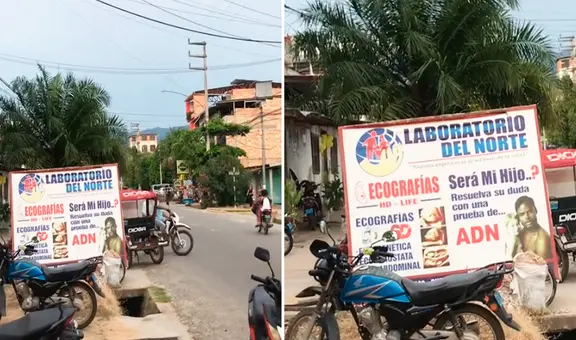 Laboratorio de Tarapoto se vuelve viral por peculiar cartel para prueba de ADN: ¿Será mi hijo?