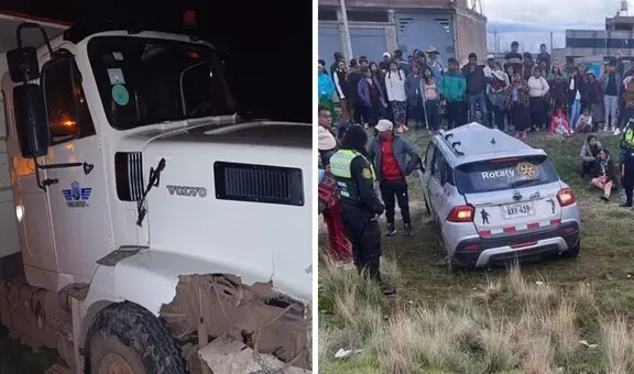 Padre de familia muere tras choque entre camioneta y volquete en Puno