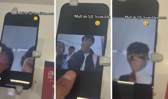 Visitantes del mall de SJL se toman fotografías con los celulares en venta: “Nunca entenderemos”