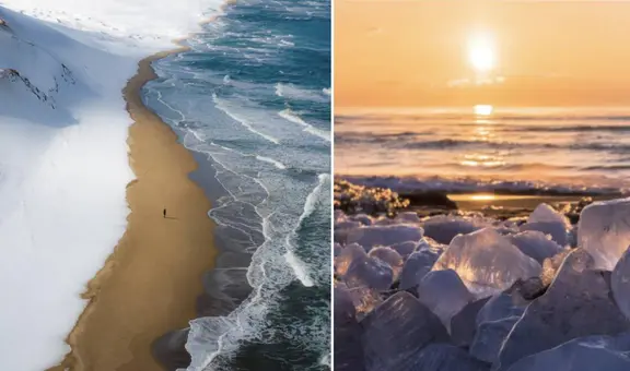 La increíble playa donde se unen el mar, arena y nieve: ¿dónde queda?