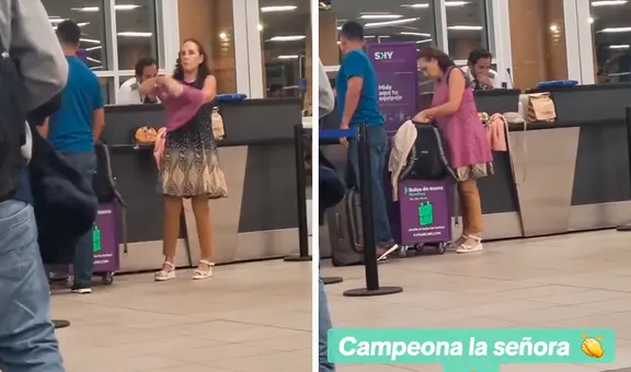 Mujer saca ropa de su maleta y se la pone encima para evitar pagar sobrecosto en aeropuerto del Perú