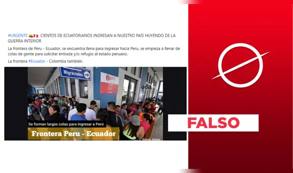 Foto no es de “cientos de ecuatorianos ingresando a Perú” huyendo del conflicto armado en Ecuador