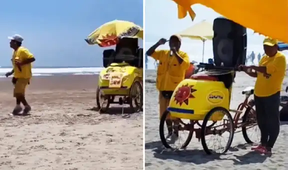 Heladero asombra al cantar y bailar en las playas de Camaná, en Arequipa: “No sé si vende helado o chela”